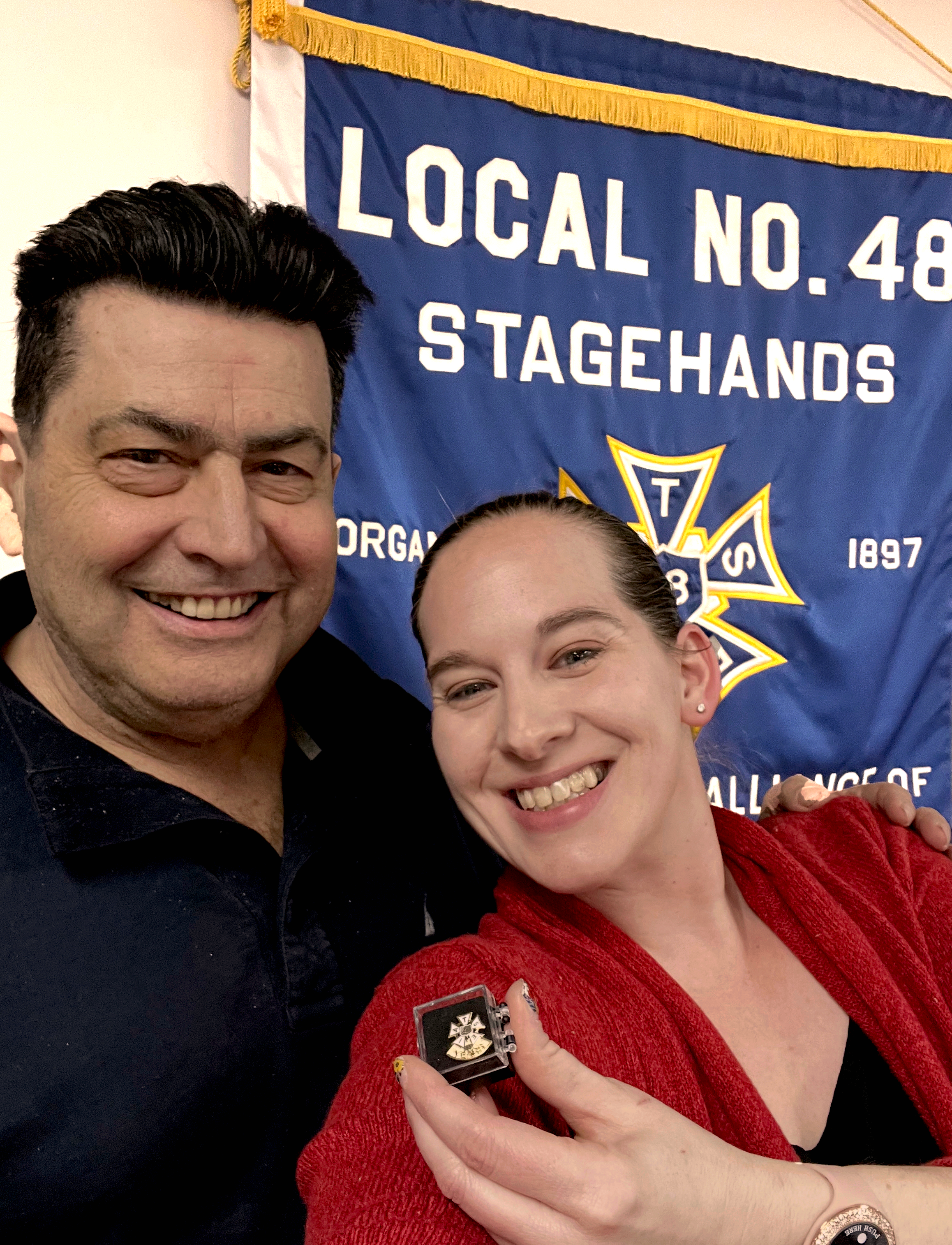 John Bryg and Kenra Strickland clean